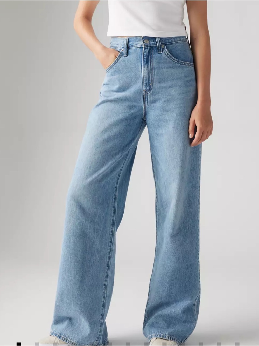 Levi’s High-Rise Wide-Leg Jeans in Light Blue